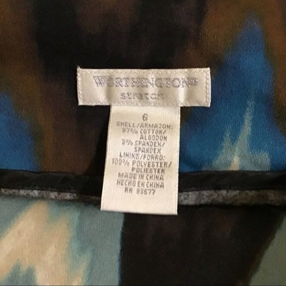 WORTHINGTON Wide Band Circle Skirt Lined Hidden Side Zipper Size 6 - Picture 3 of 5